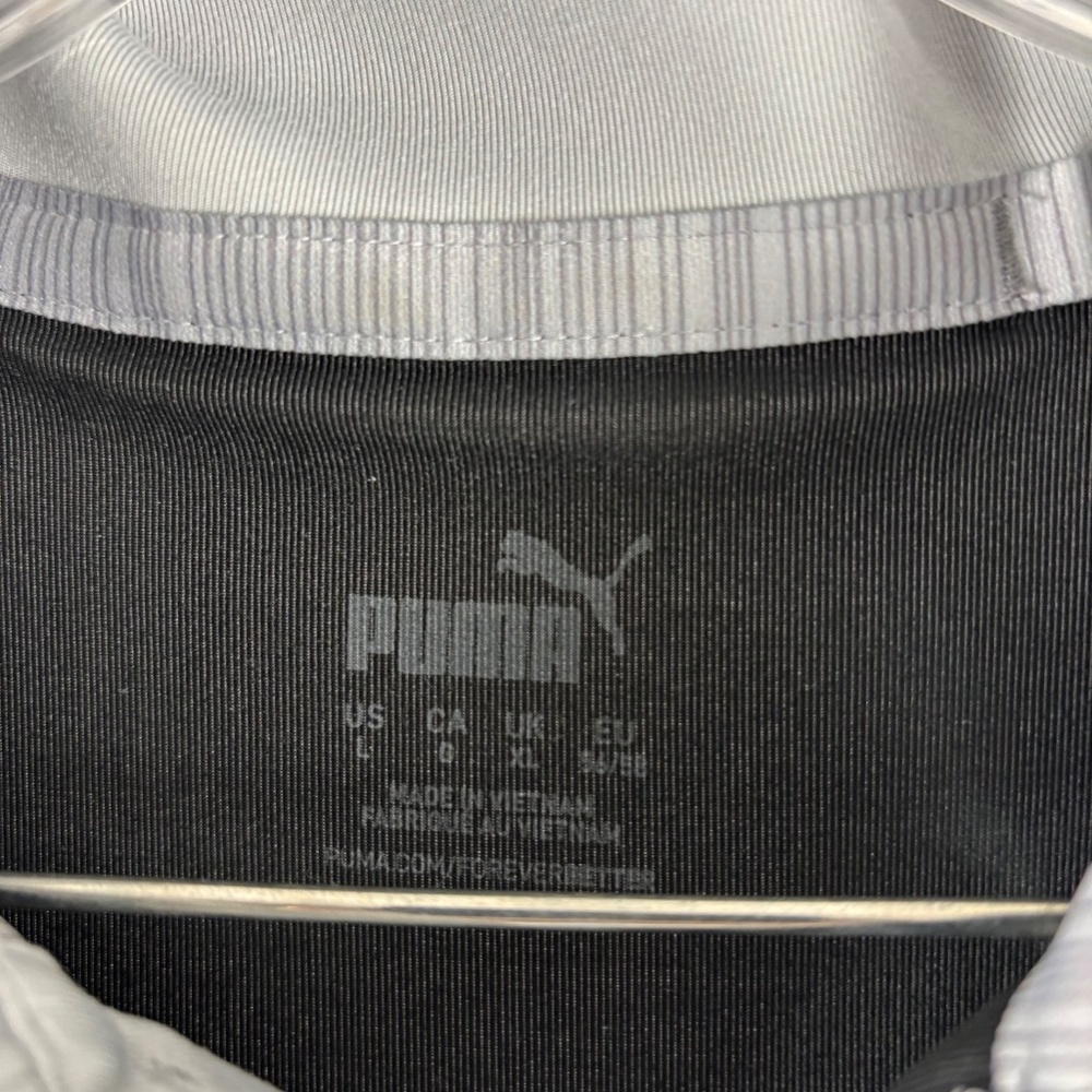 Puma, Golf Polo Shirt, Black and Gray Stripes, Men's Size L, Classic/Sporty look - Picture 4 of 11